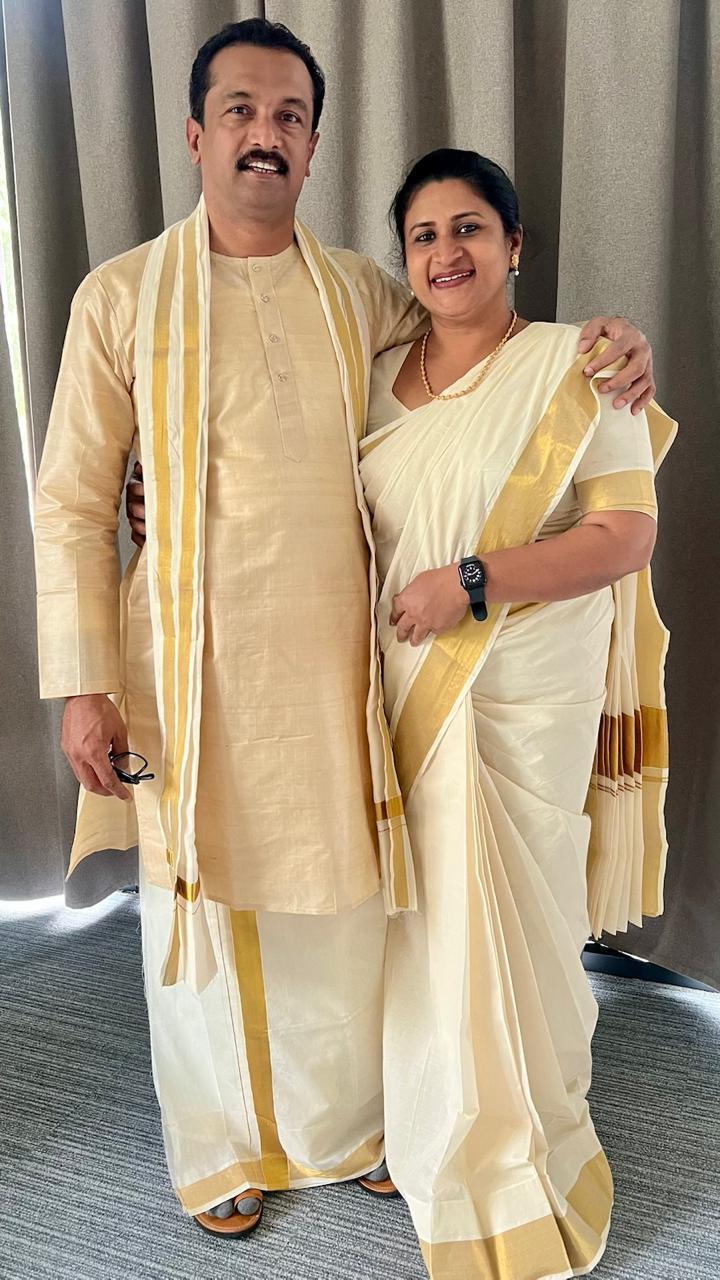 Rtn Btijesh Andrews & Namitha Brijesh , R C Kottayam East - the first Major Donor couple of RID 3211 for the 2026-27 Rotary year .